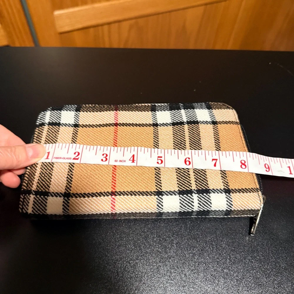 Briomhar Tartan Wallet  OS Thomson Camel New Plaid Zip Organizer